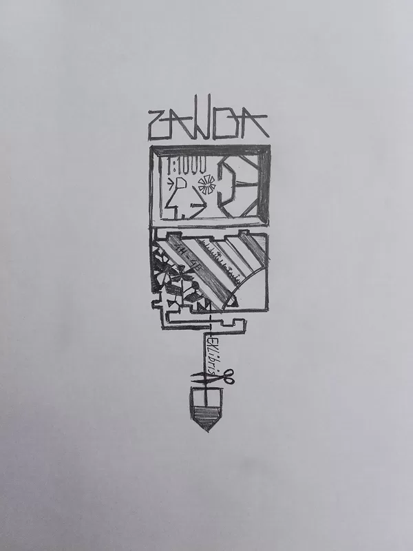 ar izveidotiem burtiem saskanīgā stilā veido exlibris par sevi