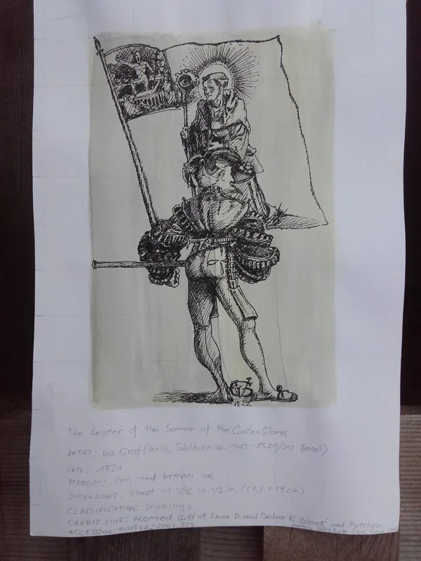 papīrs, tuša, fons - akvarelis ar dzeltenu tušu